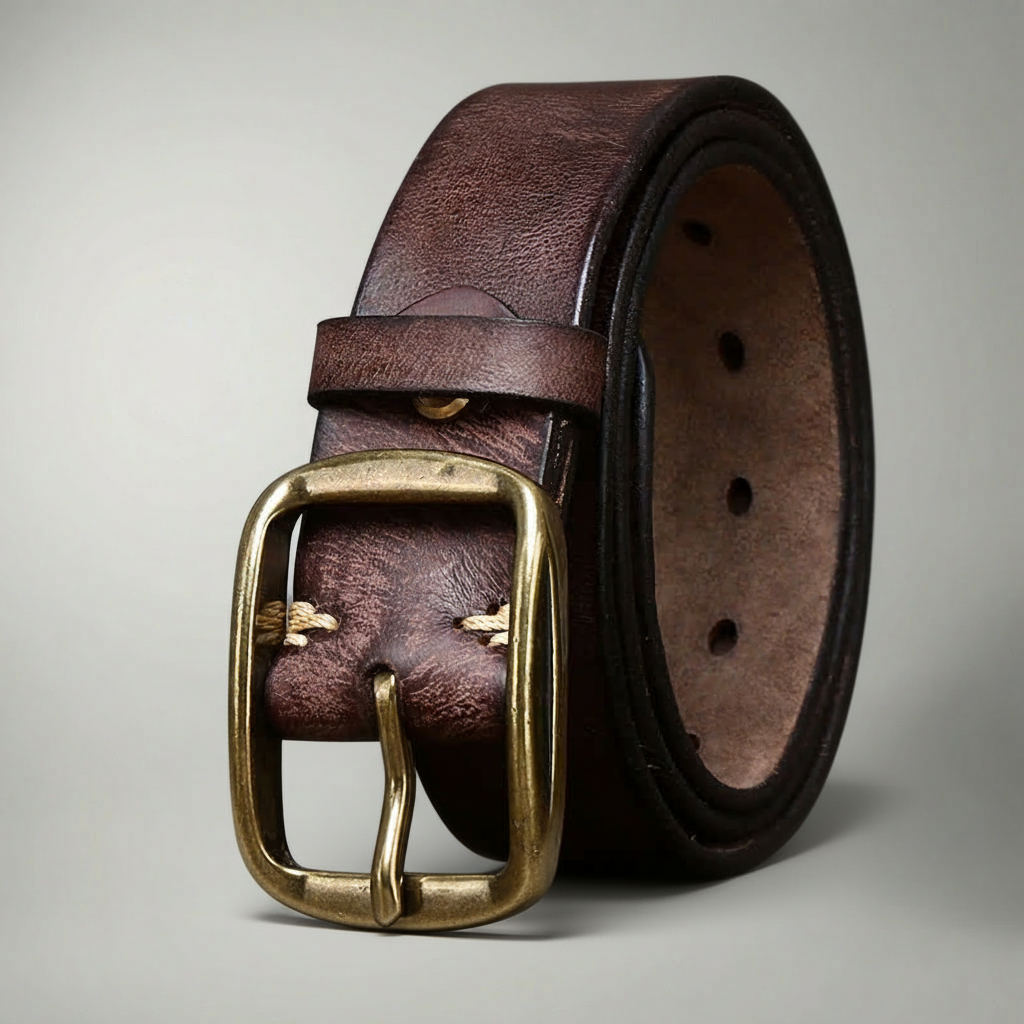 George | Distressed Cracked Leather Belt – Pavelora