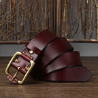 oliver | leather belt with copper buckle
