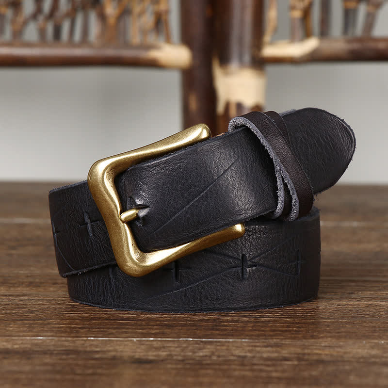 oliver | men's vintage leather belt black