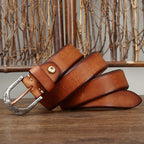 oliver | classic leather belt with carved buckle