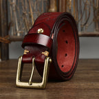 oscar | embossed leather belt with single prong buckle