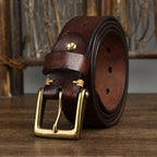 oscar | embossed leather belt with single prong buckle