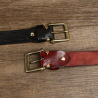 oscar | embossed leather belt with single prong buckle