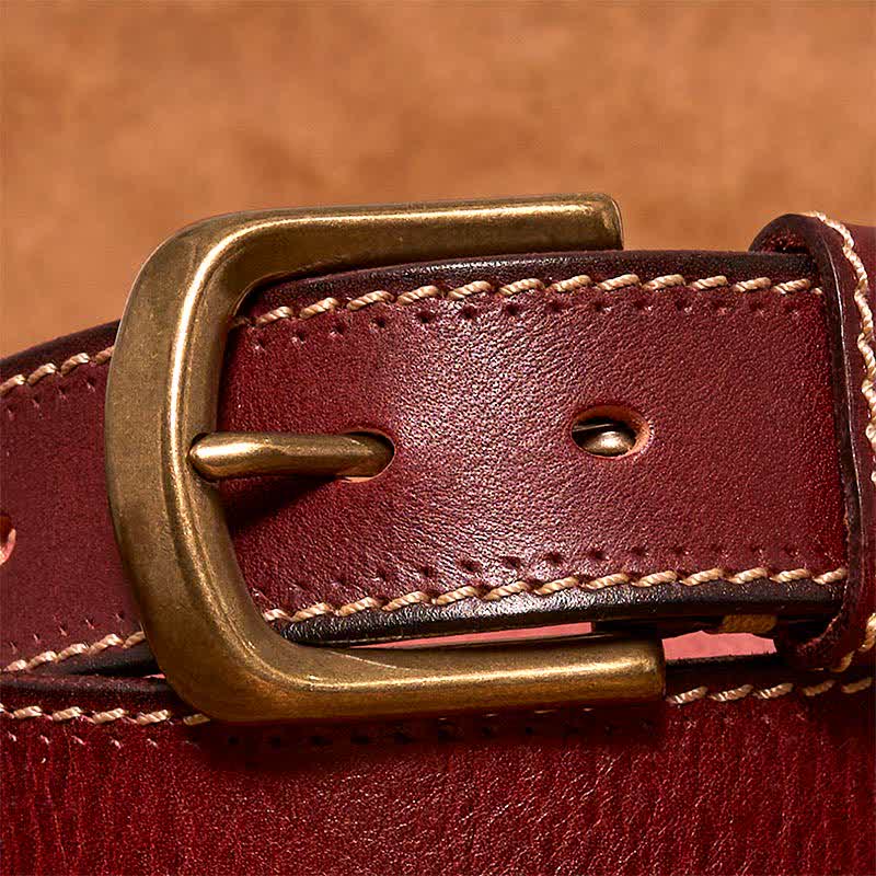 oliver | leather belt with contrast stitching