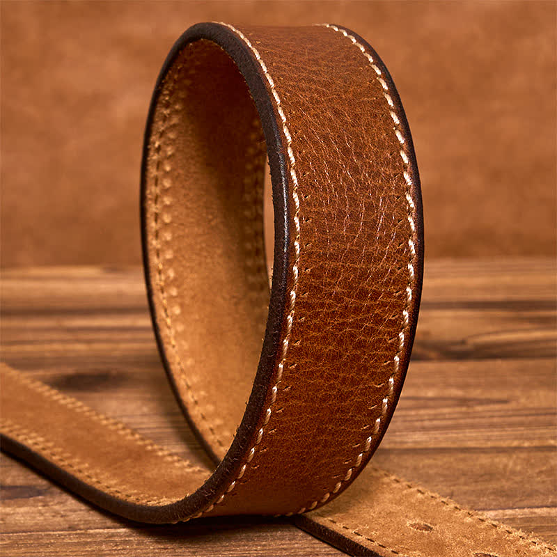oliver | leather belt with contrast stitching