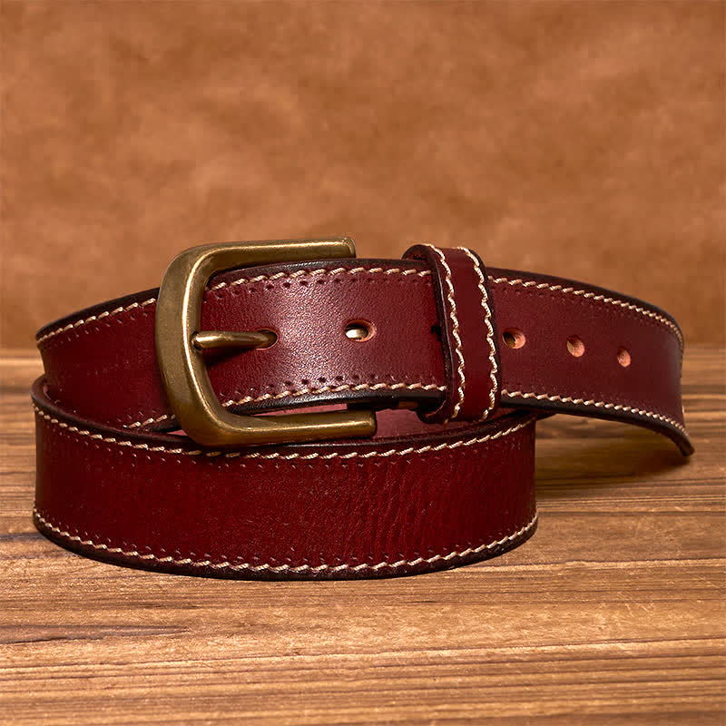 oliver | leather belt with contrast stitching
