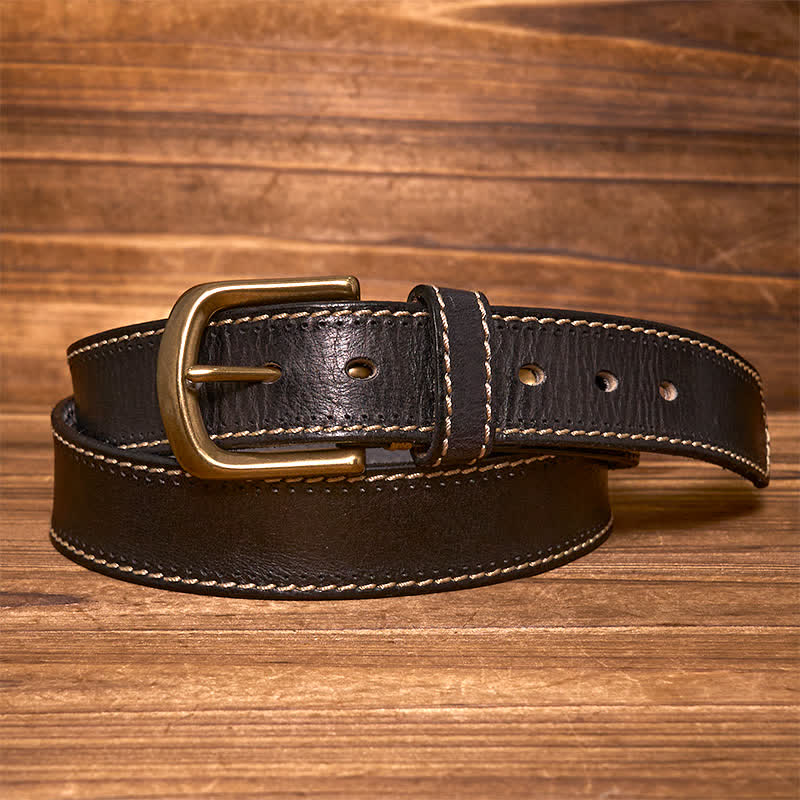 oliver | leather belt with contrast stitching
