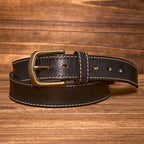 oliver | leather belt with contrast stitching