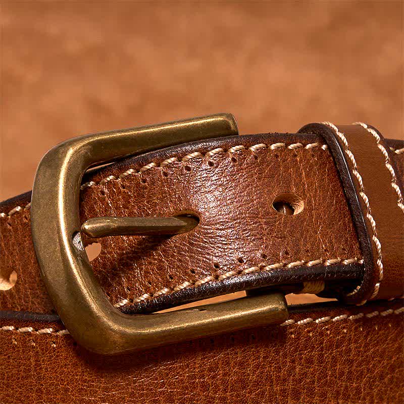 oliver | leather belt with contrast stitching