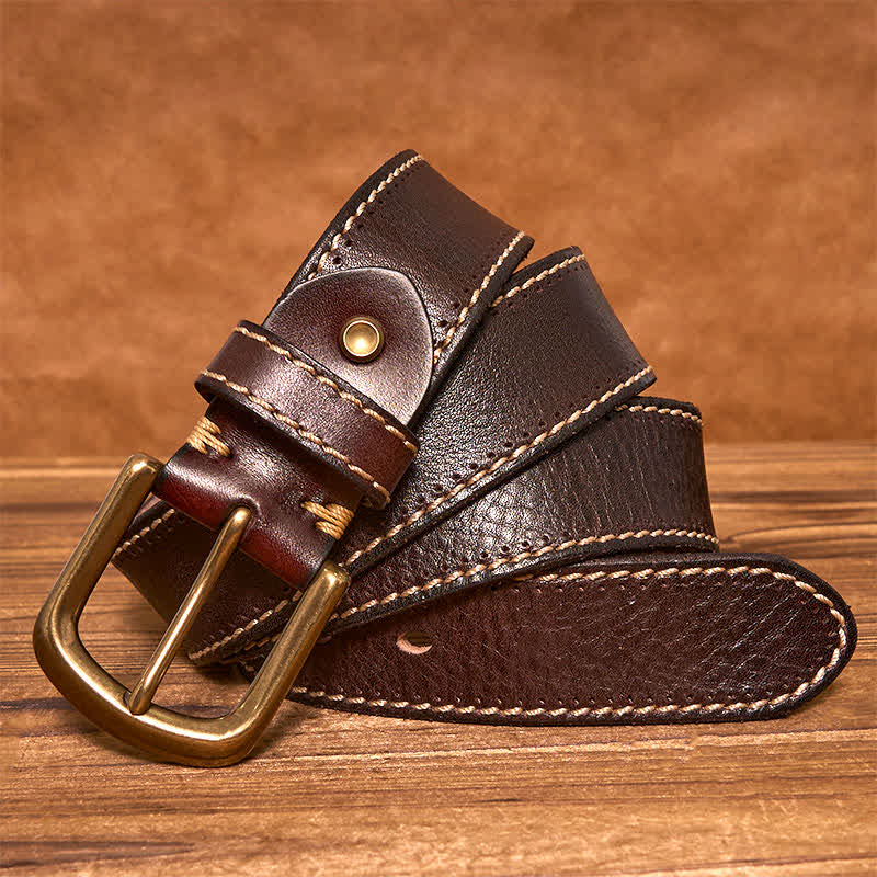 oliver | leather belt with contrast stitching