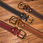 oliver | leather belt with contrast stitching