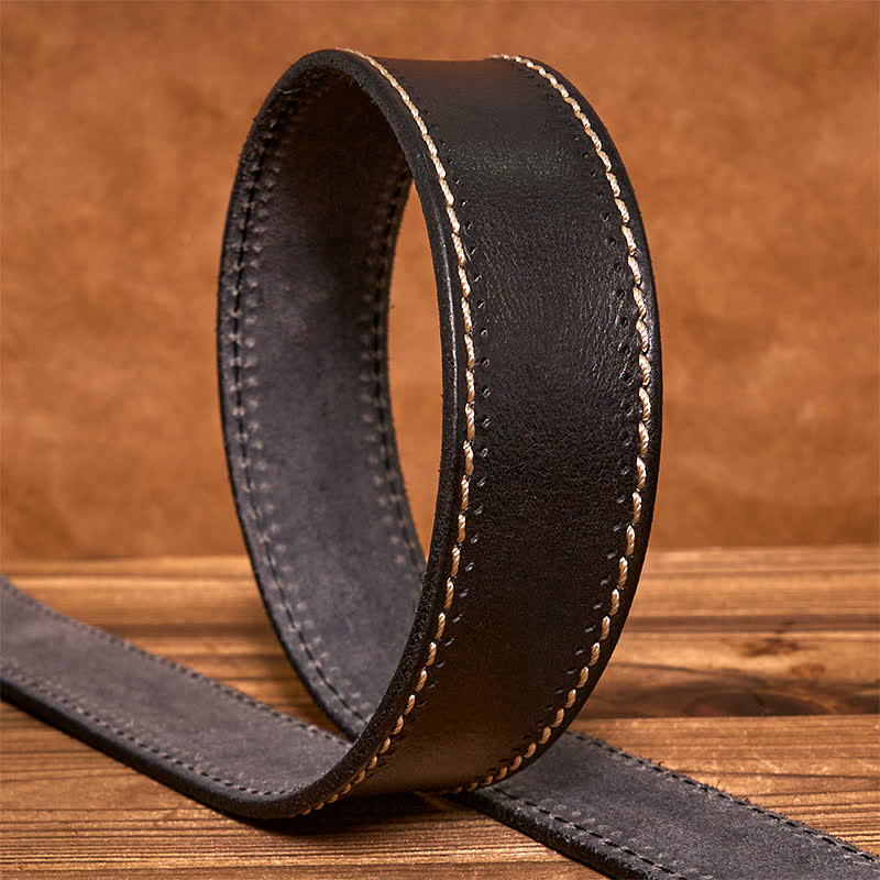 oliver | leather belt with contrast stitching
