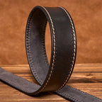 oliver | leather belt with contrast stitching