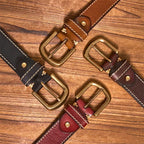 oliver | leather belt with contrast stitching