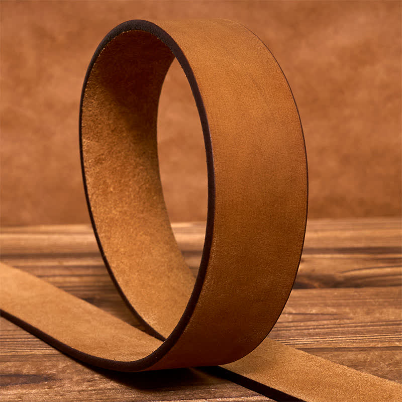 oliver | leather belt with brass square buckle
