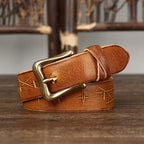 oliver | men's vintage leather belt yellowish brown
