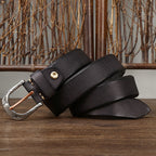 oliver | classic leather belt with carved buckle