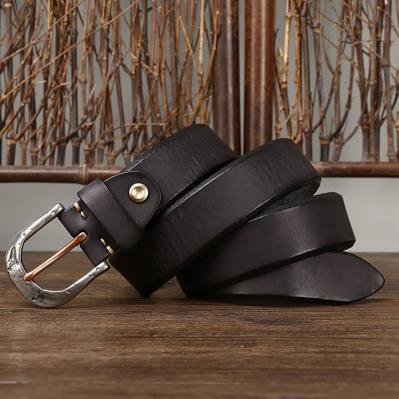 oliver | classic leather belt with carved buckle