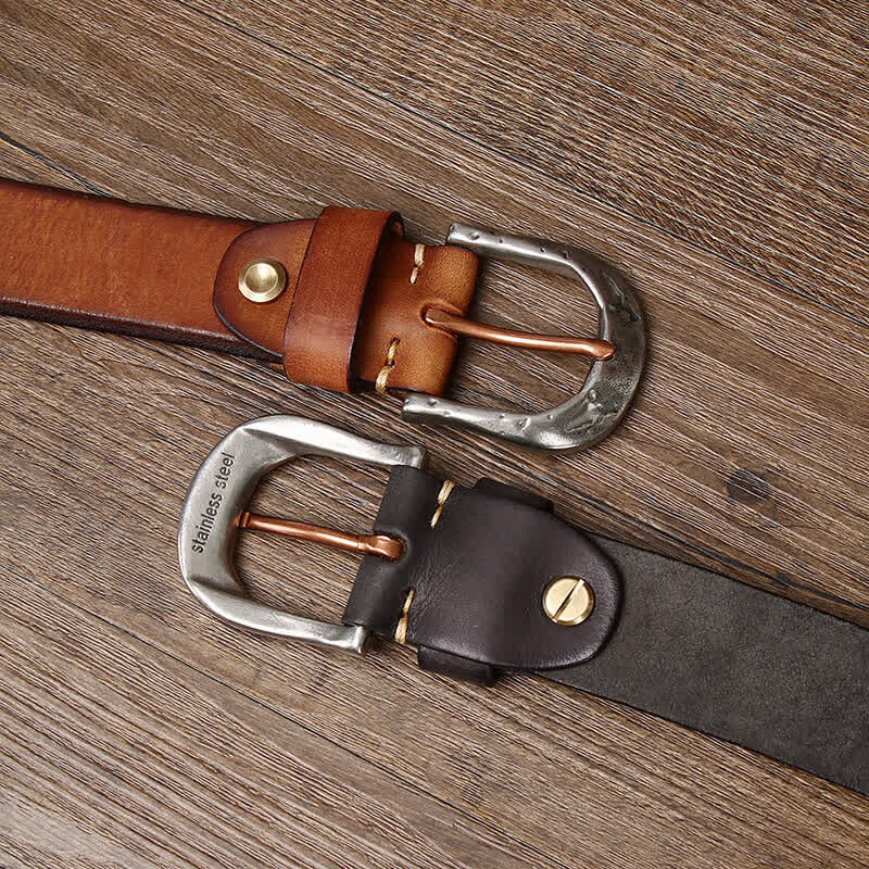 oliver | classic leather belt with carved buckle