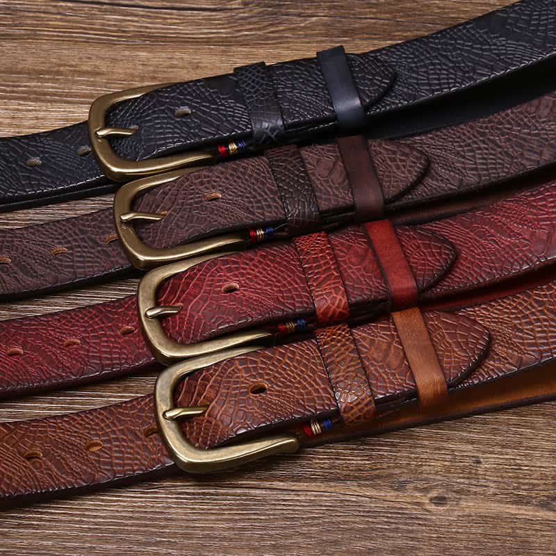 oscar | men's snakeskin grain leather belt