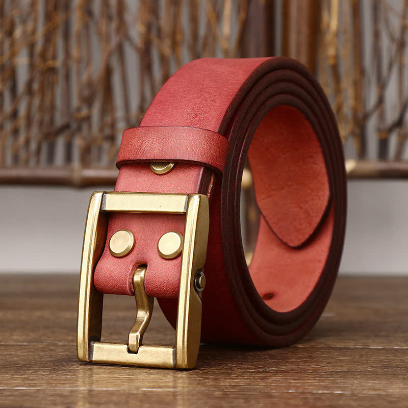 oscar | men's stud detail leather belt cognac