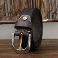 oliver | classic leather belt with carved buckle black