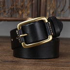 oliver | leather belt with copper buckle