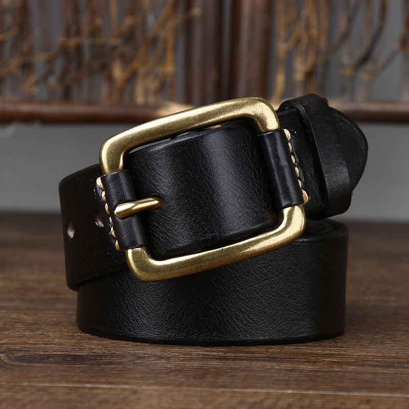 oliver | leather belt with copper buckle