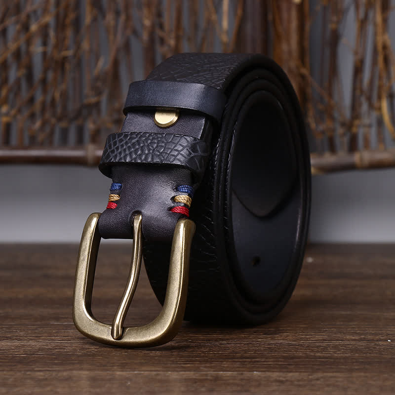 oscar | men's snakeskin grain leather belt black