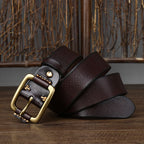 oliver | leather belt with copper buckle