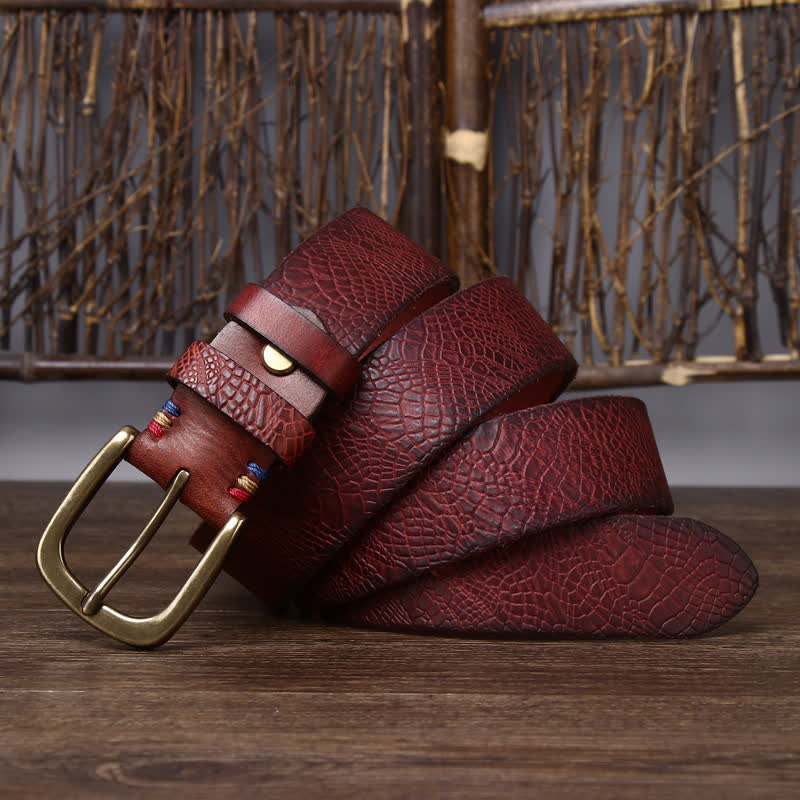 oscar | men's snakeskin grain leather belt