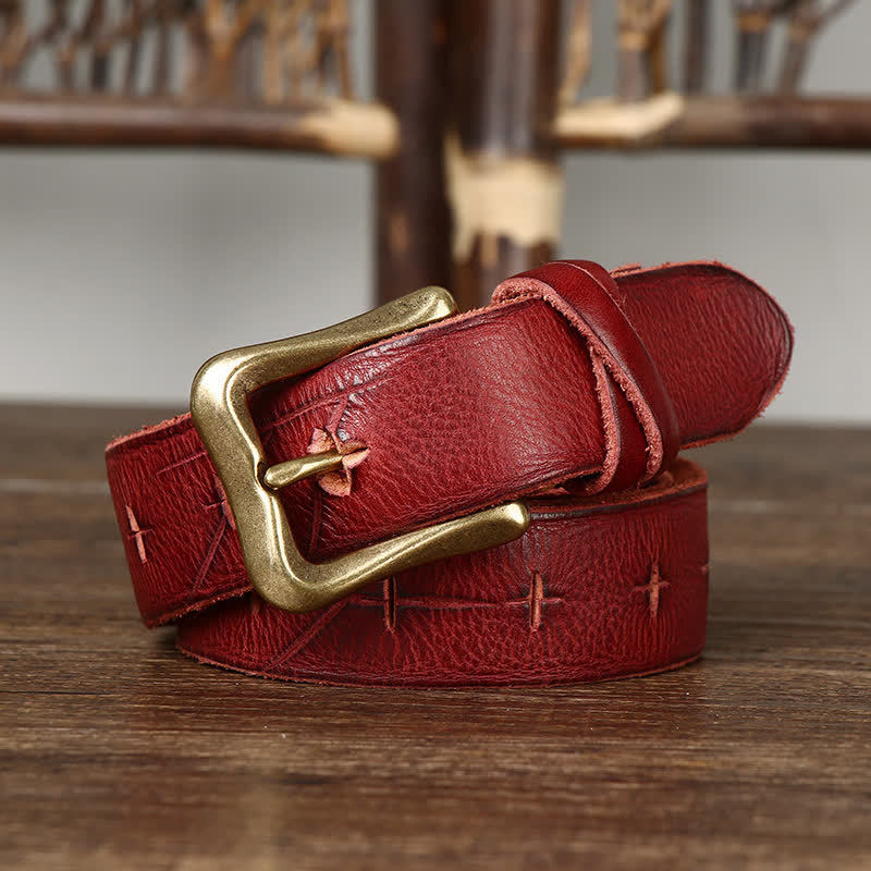 oliver | men's vintage leather belt reddish brown