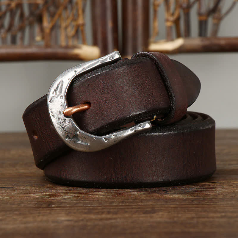 oliver | classic leather belt with carved buckle