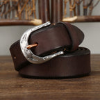oliver | classic leather belt with carved buckle