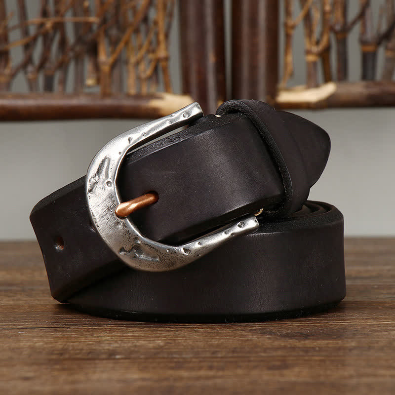 oliver | classic leather belt with carved buckle
