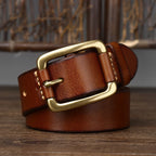 oliver | leather belt with copper buckle