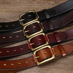 oliver | leather belt with copper buckle