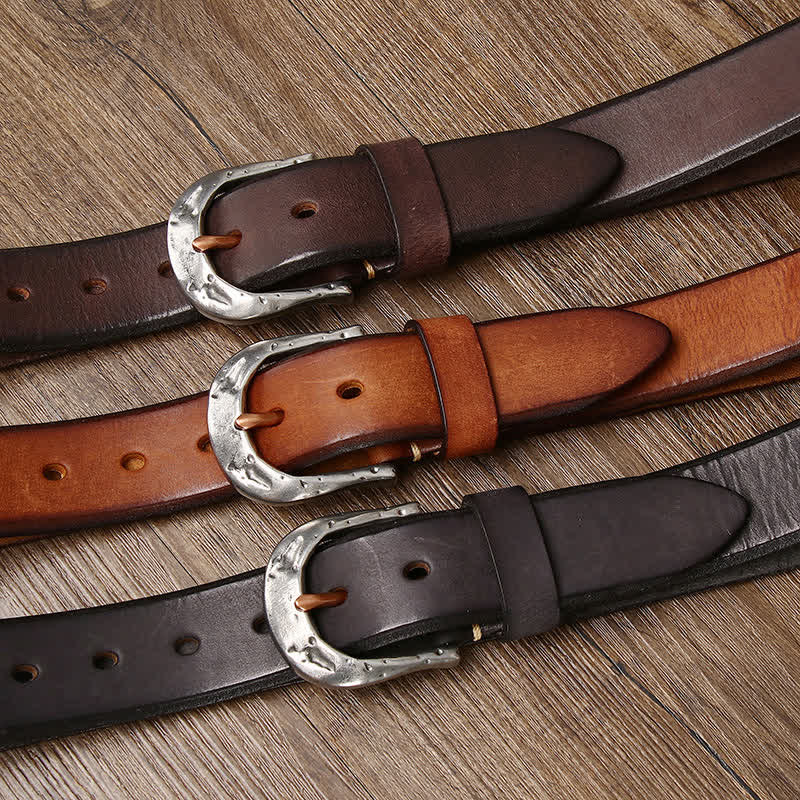 oliver | classic leather belt with carved buckle